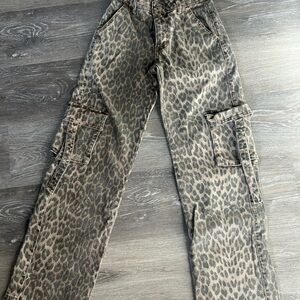 Leopard Print Cargo Pants